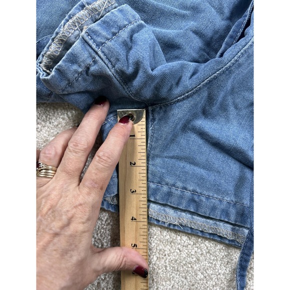 Shein Shorts Womens Medium Denim Drawstring Elastic Waist Casual Lightweight Sum - Picture 4 of 8